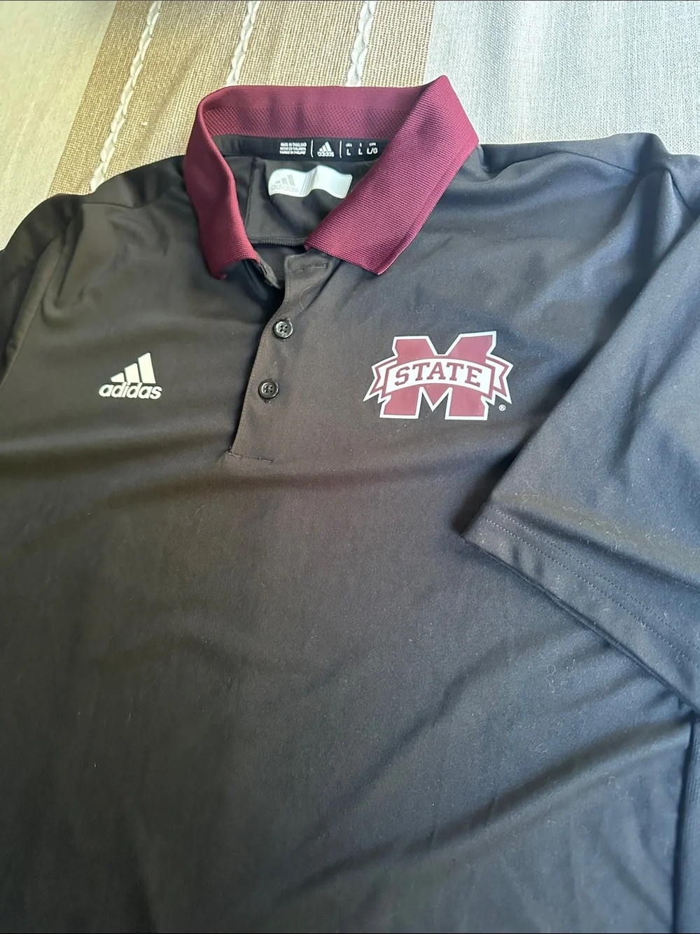 Adidas Mississippi State Bulldogs Climalite Polo Shirt Men’s Size L Black